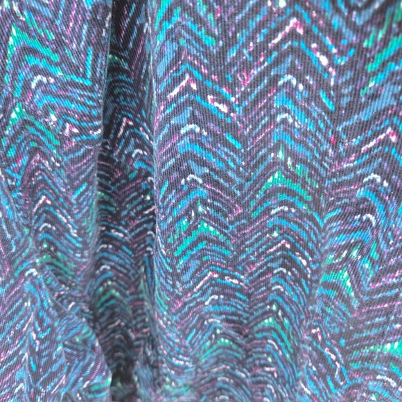 Catherines Blue Purple Corduroy Chevron Long Sleeved Button Down Top 3x 26/28 - Picture 4 of 10
